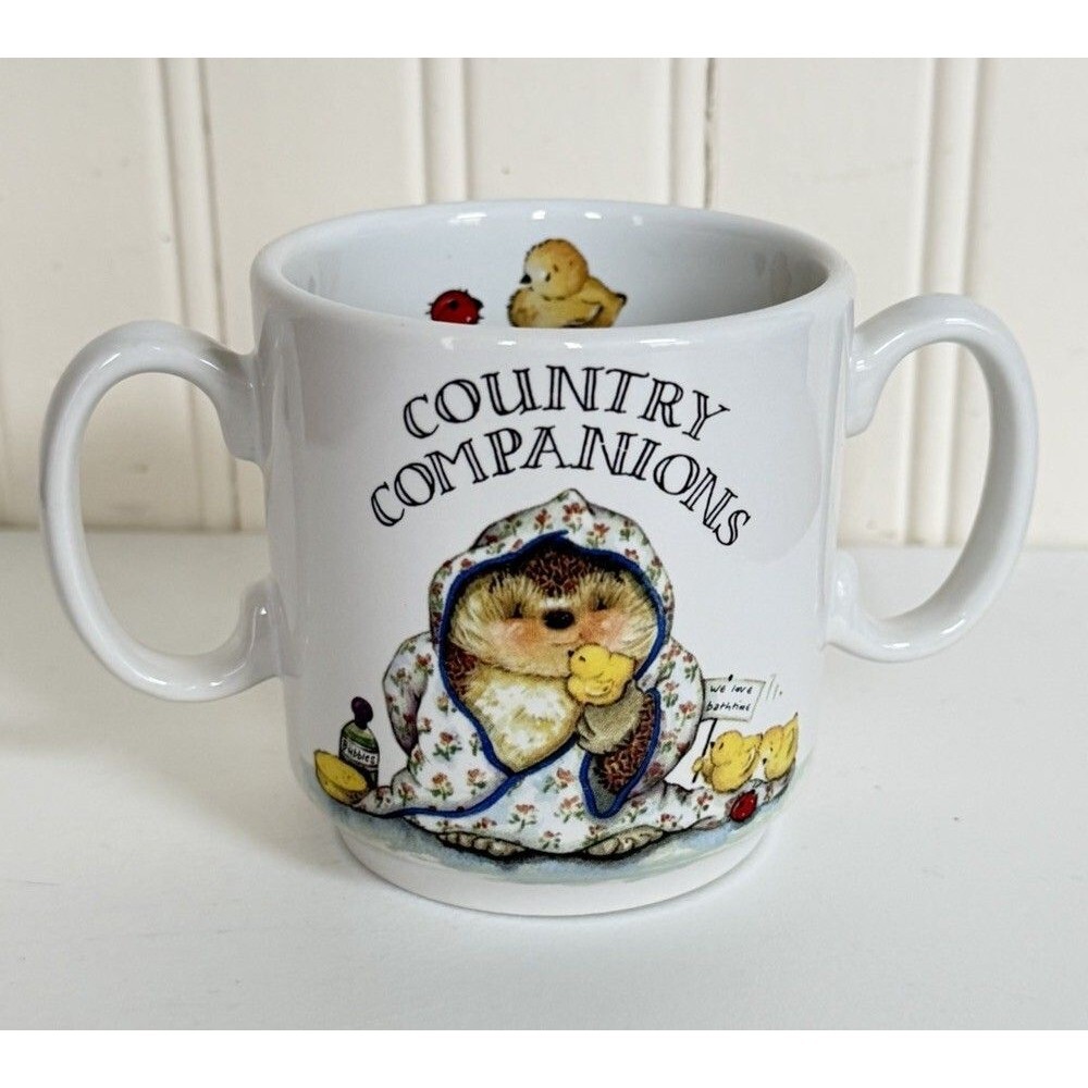 Gordon Fraser Bath Time Country Companions Hedgehog Ceramic Two Handled Mug
